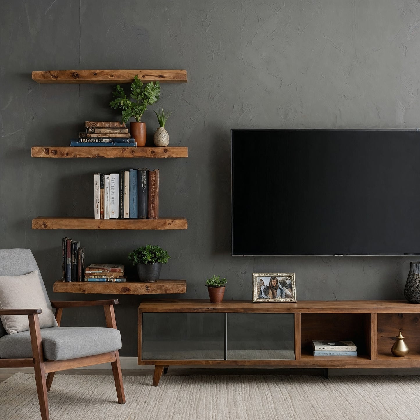 UrbanRoot Floating Shelf – Handmade Live Edge Wall Shelf - Bespoke Wood TTK