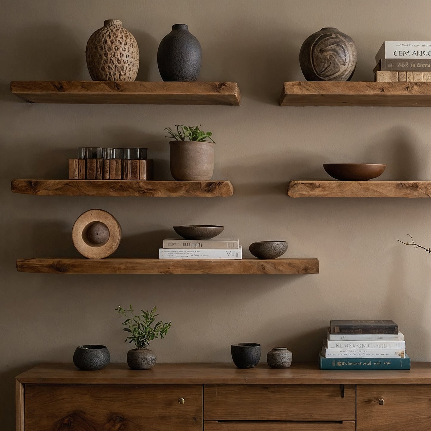 Aurawood Wall Shelf – Live Edge Solid Wood Floating Display for Artistic Homes - Bespoke Wood TTK