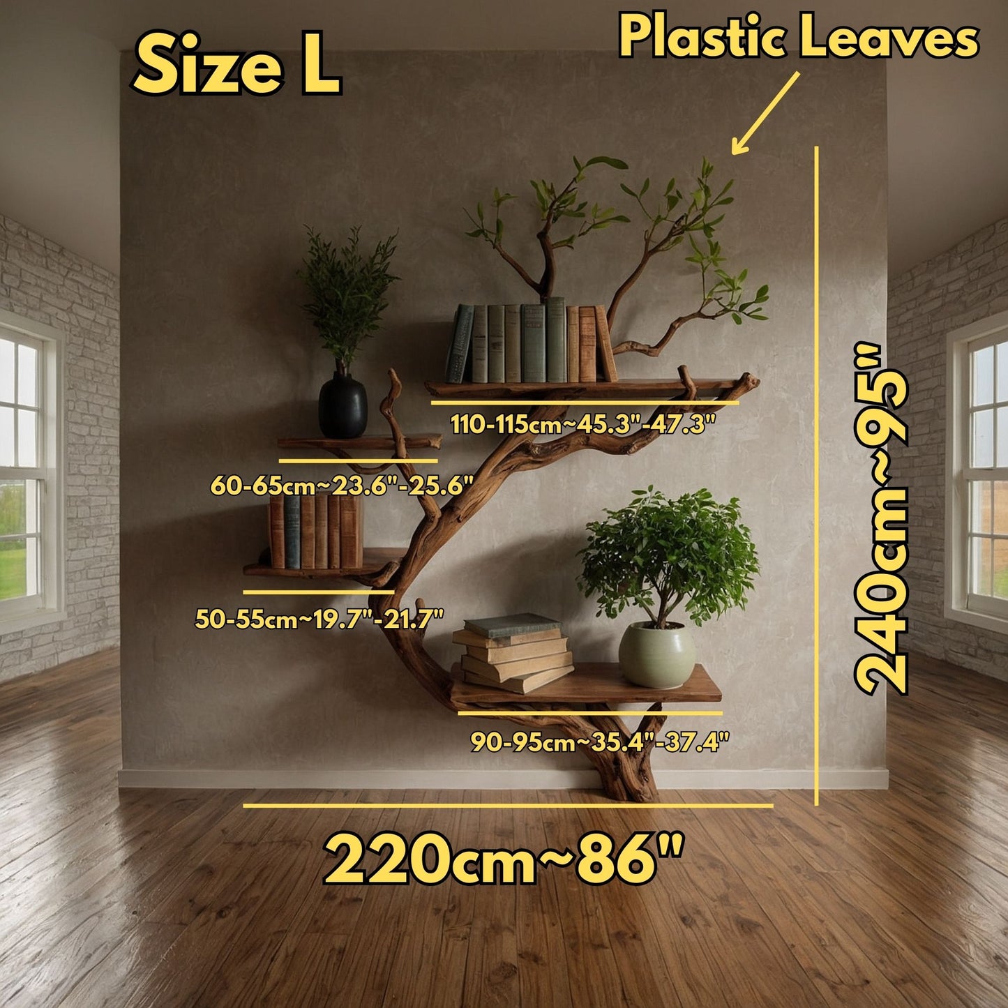 VitaBranch Tree Bookshelf | Handmade Driftwood Solid Wood Bookcase - Bespoke Wood TTK