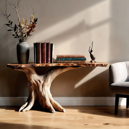 RootHarbor Console Table – Handmade Reclaimed Wood Entryway Table - Bespoke Wood TTK