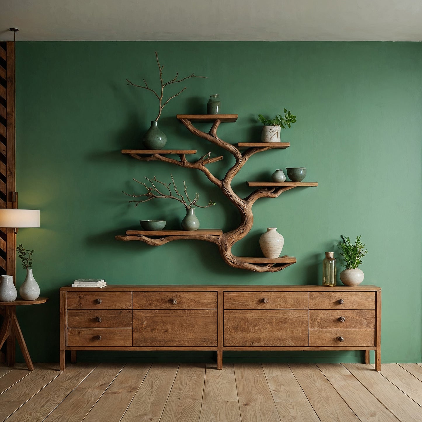 Driftluxe Tree Bookshelf  Custom Live Edge Driftwood Wall-Mounted Wooden Bookshelf For Living Room Or Office Decor