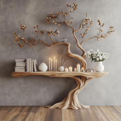 BranchForm Tree Console Table – Organic Sculptural Wood Entryway Table for Japandi & Wabi-Sabi Inspired Decor - Bespoke Wood TTK