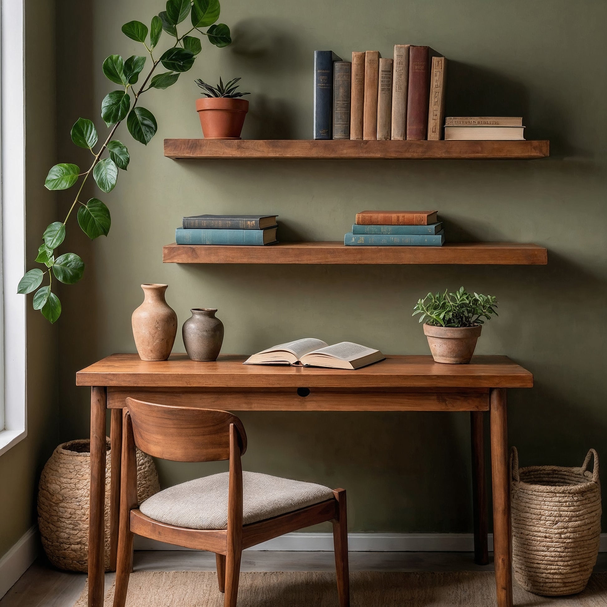 TimberFold Floating Shelf – Handmade Rustic Long Wood Shelf With Hidden Bracket - Bespoke Wood TTK