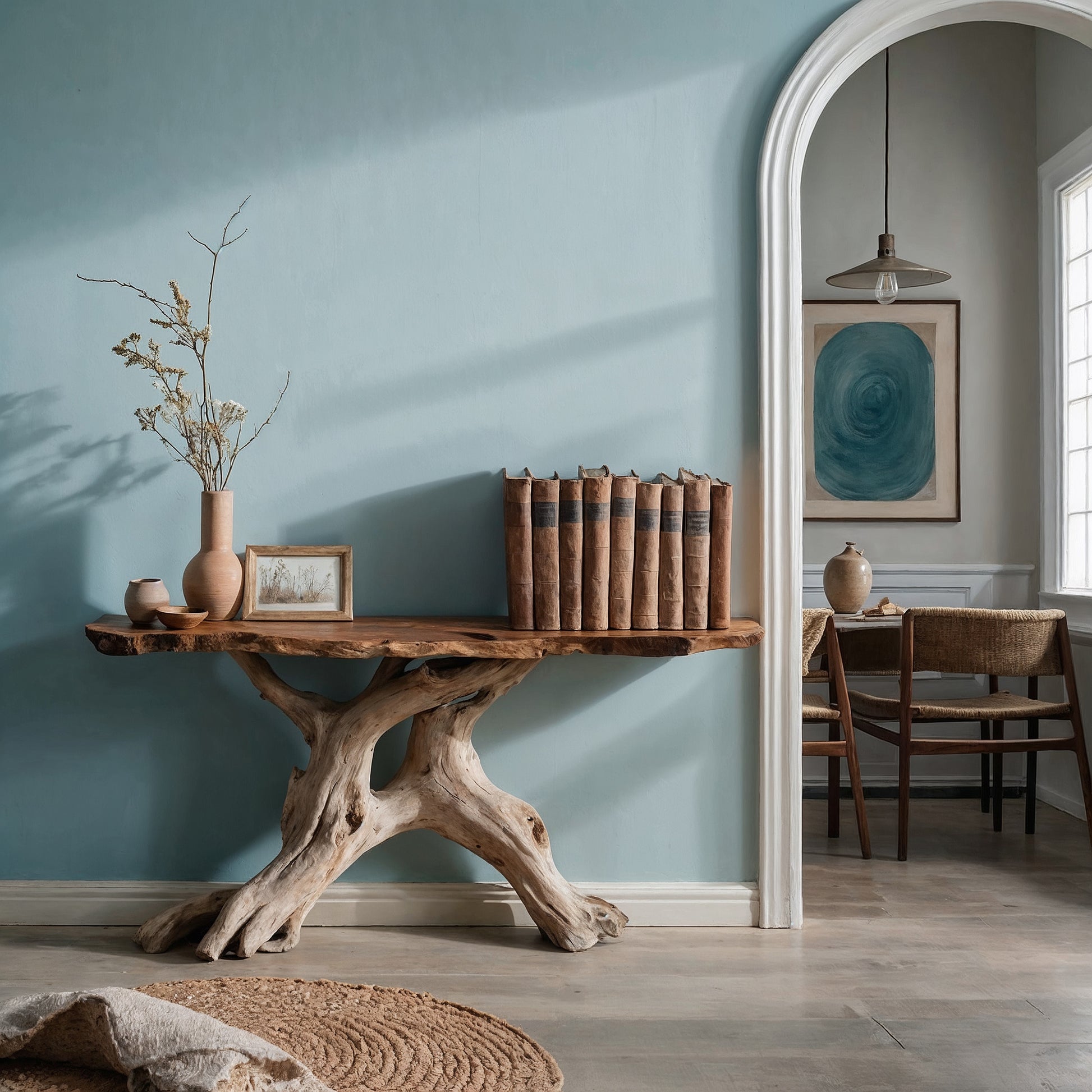 RootWhisper Console – Handmade Live Edge Narrow Entry Table in Reclaimed Wood - Bespoke Wood TTK