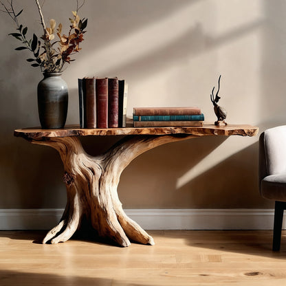 RootHarbor Console Table – Handmade Reclaimed Wood Entryway Table - Bespoke Wood TTK