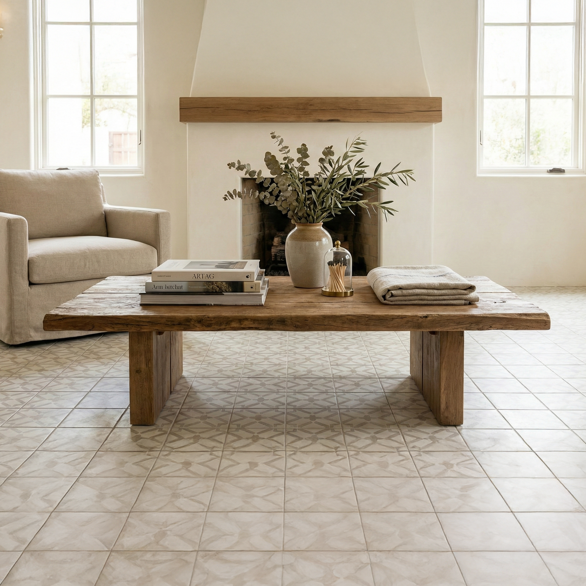 Live Edge Solid Wood Coffee Table – Rustic Solid Wood Slab Table, Handmade Low Dining & Living Table - Bespoke Wood TTK