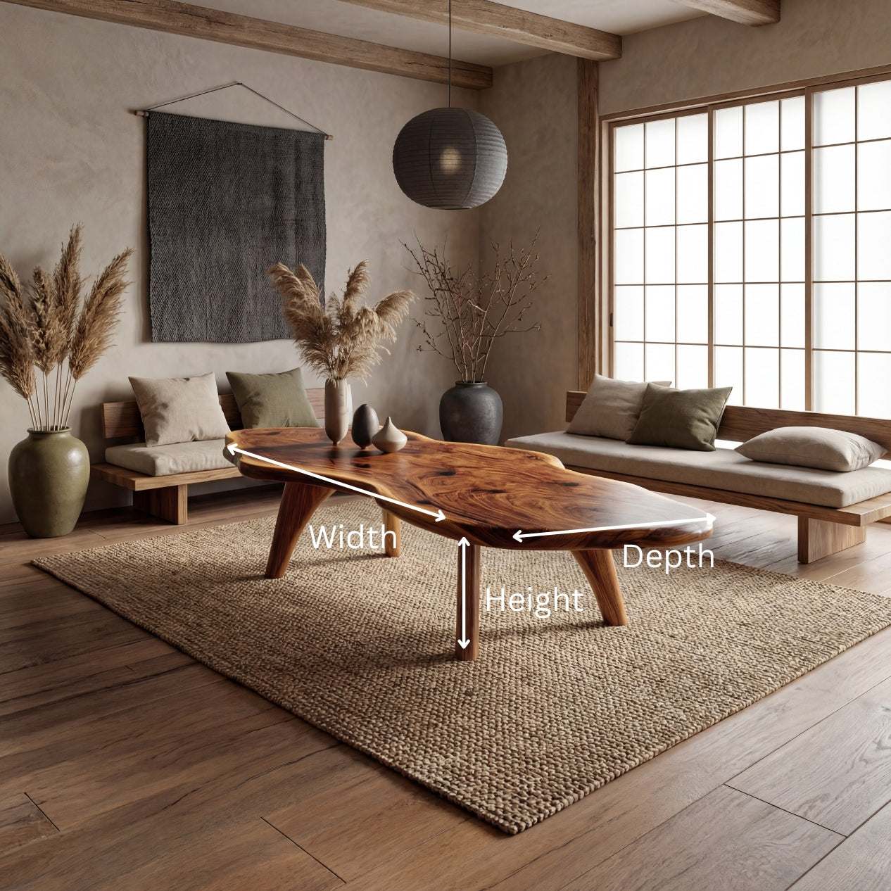 Mid-Century Modern Live Edge Coffee Table – Solid Wood Centerpiece for Living Room - Bespoke Wood TTK