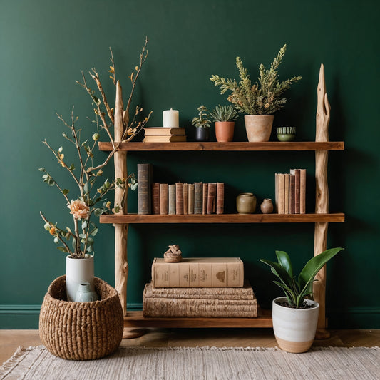 TerraRoot Shelf Wall – Rustic Handmade Wood Wall Shelves For Plants & Books - Bespoke Wood TTK