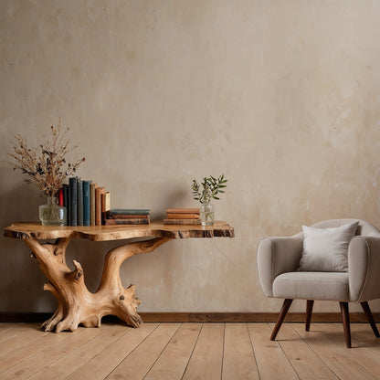 BranchTide Console Table – Rustic Handmade Live Edge Entry Table - Bespoke Wood TTK