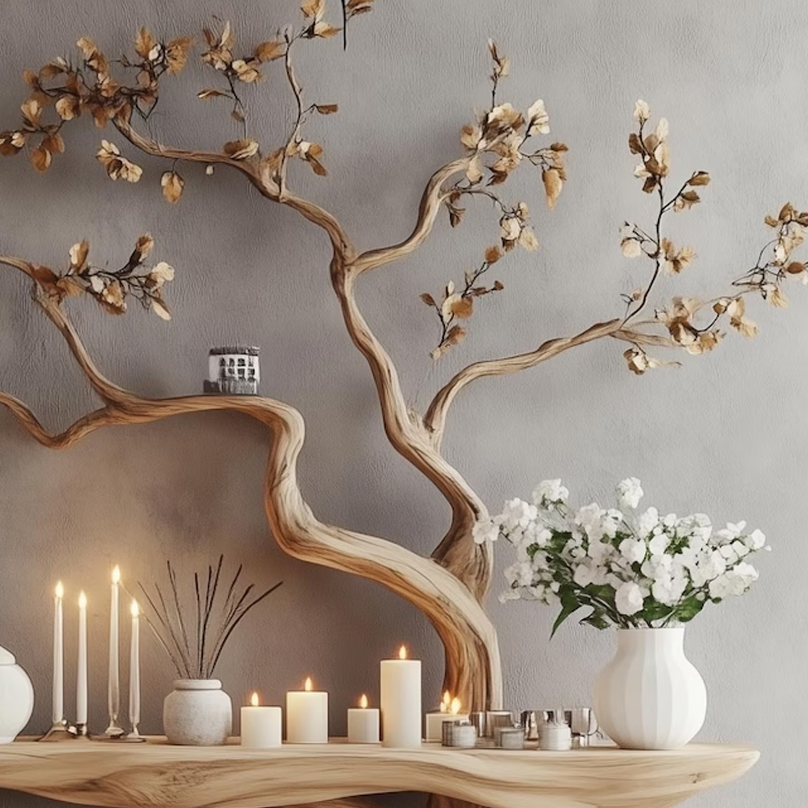 BranchForm Tree Console Table – Organic Sculptural Wood Entryway Table for Japandi & Wabi-Sabi Inspired Decor - Bespoke Wood TTK
