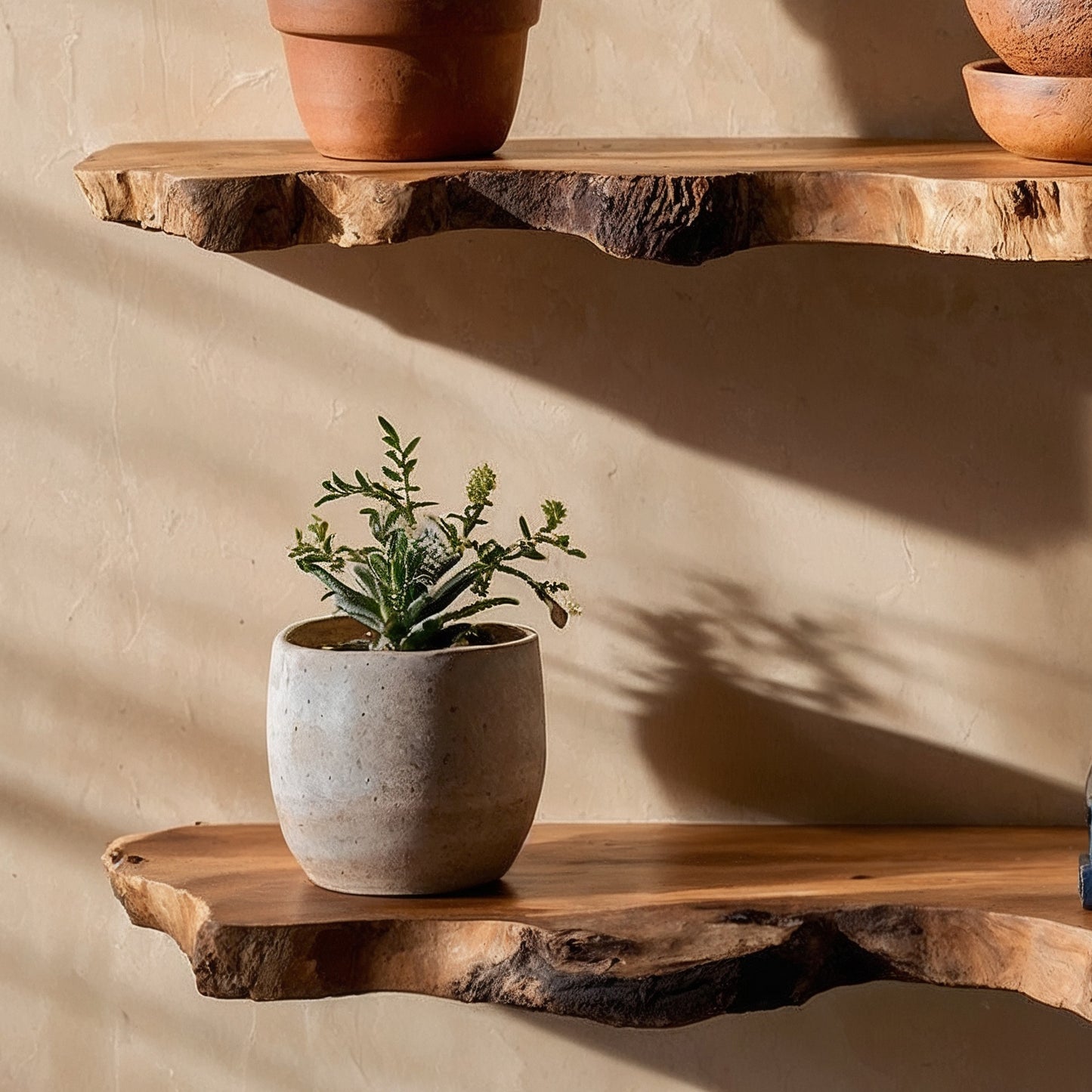 TimberLoom Floating Shelf  – Live Edge Solid Wood Wall Bookshelves for Rustic Decor - Bespoke Wood TTK