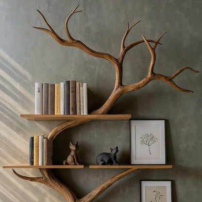 RootBranch Bookshelf – Handmade Tree-Inspired Wooden Shelf For Artistic Home Display - Bespoke Wood TTK