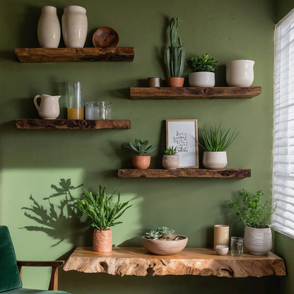 Fernwood Floating Shelf – Corner Nursery Shelf - Bespoke Wood TTK