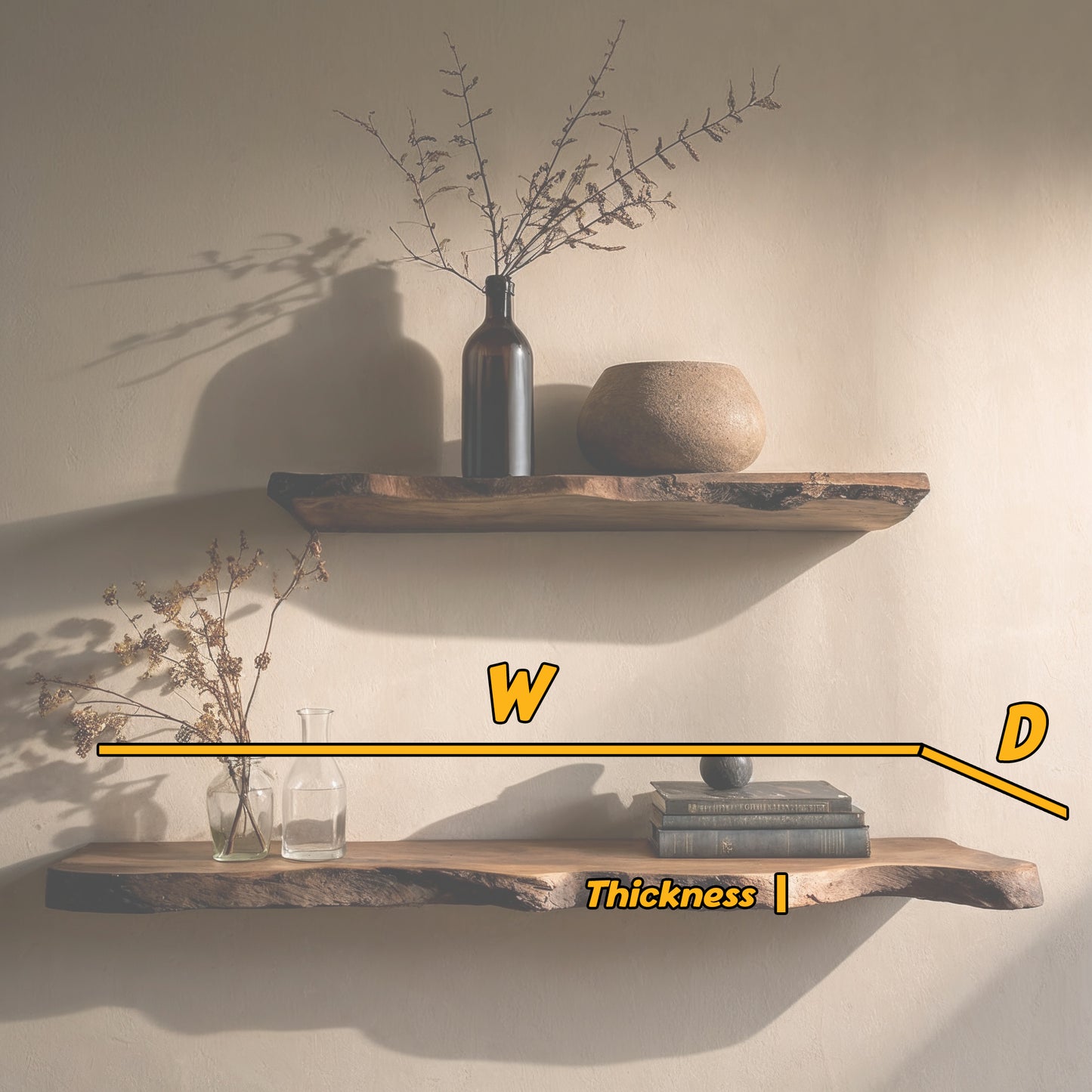 EverEdge – Live Edge Floating Wooden Shelf