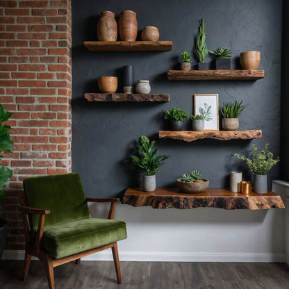 Fernwood Floating Shelf – Corner Nursery Shelf - Bespoke Wood TTK