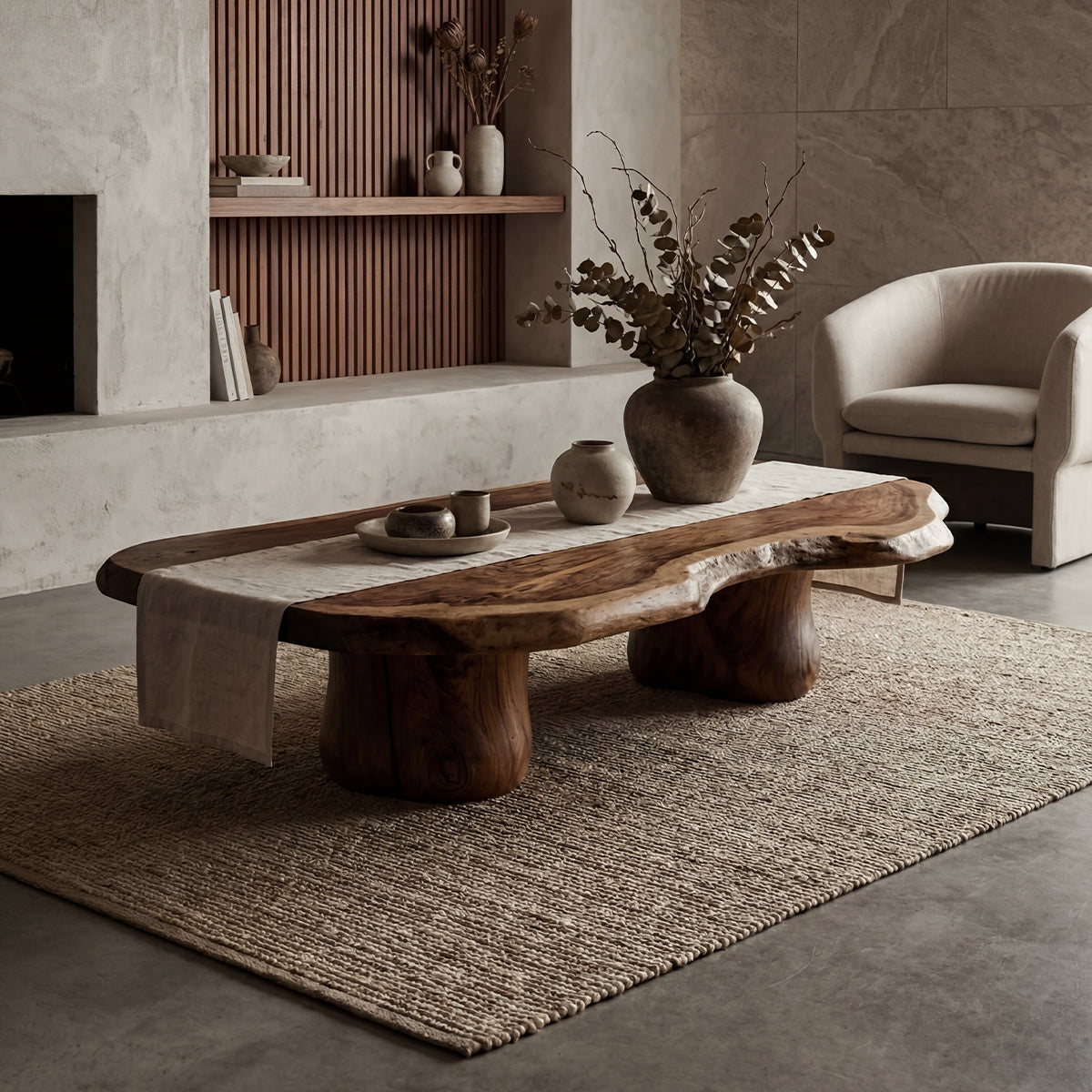 Modern Solid Wood Coffee Table – Handcrafted Natural Grain - Bespoke Wood TTK