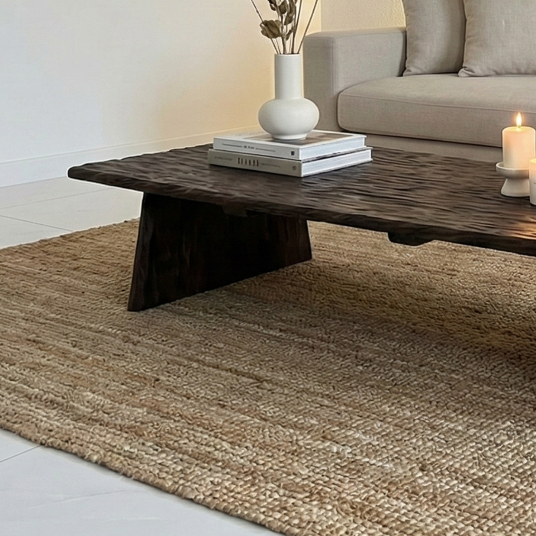 Live Edge Solid Wood Coffee Table – Rustic Low Dining & Living Room Table, Handmade Reclaimed Wood - Bespoke Wood TTK