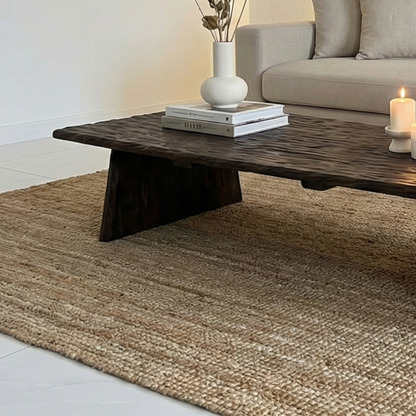 Live Edge Solid Wood Coffee Table – Rustic Low Dining & Living Room Table, Handmade Reclaimed Wood - Bespoke Wood TTK