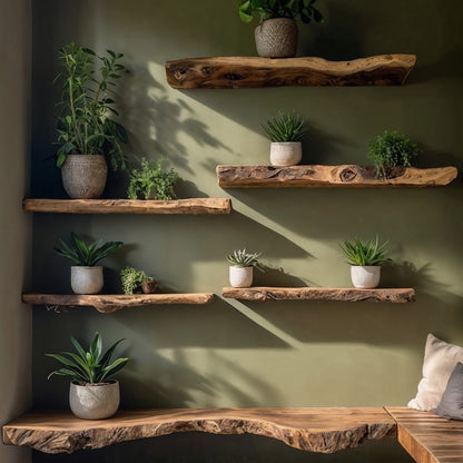 Nestora Floating Shelf – Handmade Live Edge Wall-Mounted Bookshelf For Kids & Home Decor - Bespoke Wood TTK