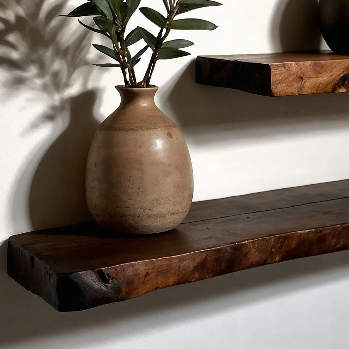 Ebon Floating Shelf – Rustic Wall Shelf with Hidden Brackets - Bespoke Wood TTK