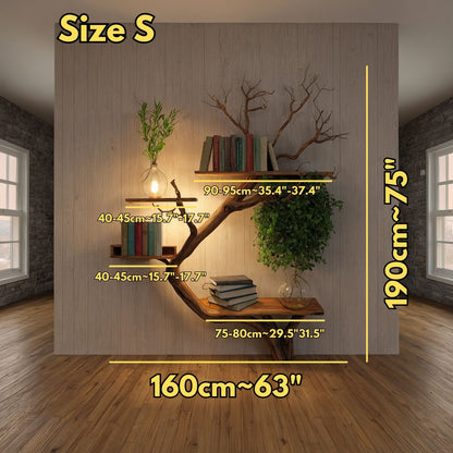 VitaBranch Tree Bookshelf | Handmade Driftwood Solid Wood Bookcase - Bespoke Wood TTK