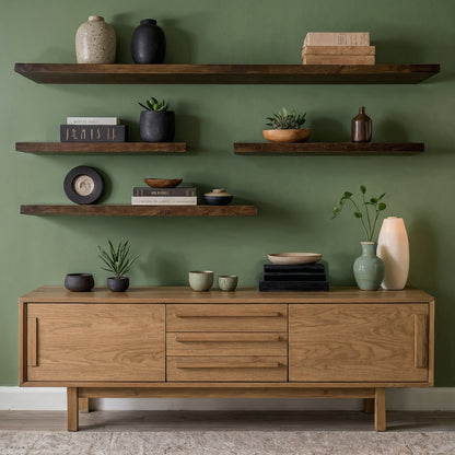 Aurawood Wall Shelf – Live Edge Solid Wood Floating Display for Artistic Homes - Bespoke Wood TTK