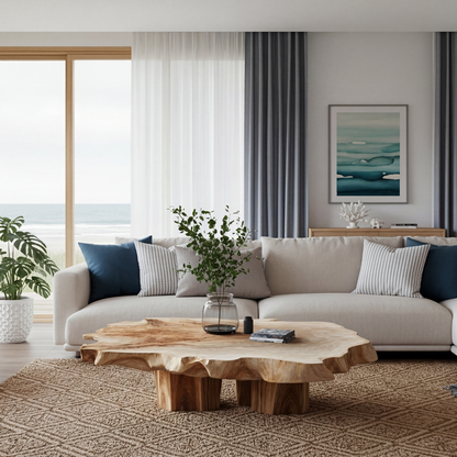 Handcrafted Live Edge Coffee Table – Unique Solid Wood Centerpiece - Bespoke Wood TTK