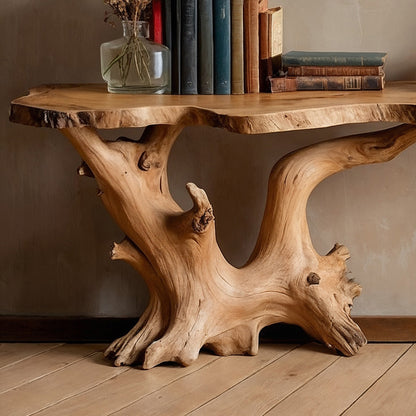 BranchTide Console Table – Rustic Handmade Live Edge Entry Table - Bespoke Wood TTK