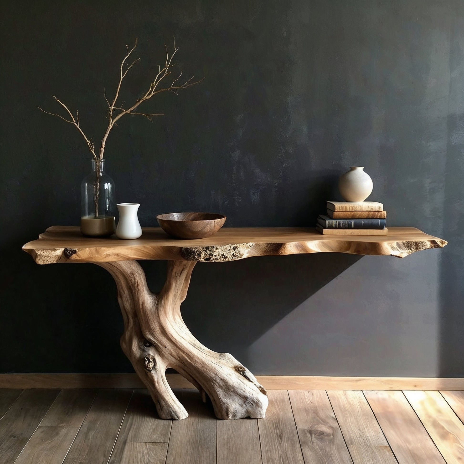 RootShoe Console Table – Handmade Reclaimed Wood Entryway Table - Bespoke Wood TTK