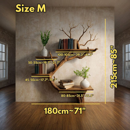 VitaBranch Tree Bookshelf | Handmade Driftwood Solid Wood Bookcase - Bespoke Wood TTK