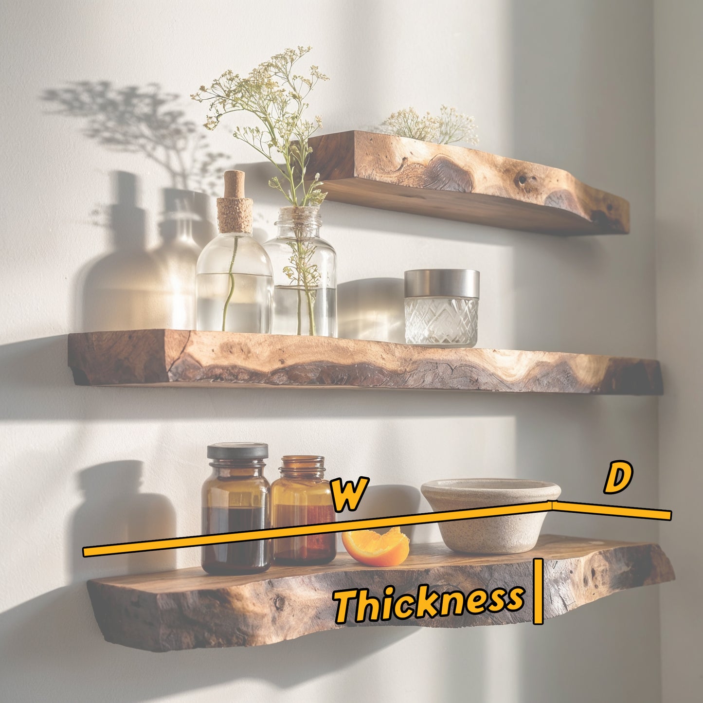 TimberNest – Handcrafted Rustic Corner Wooden Shelf for Elegant Storage