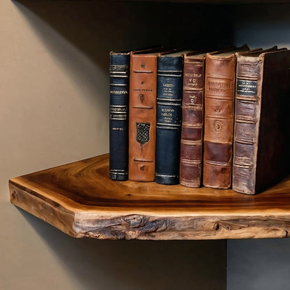 CornerRoot Floating Shelf – Handmade Rustic Live Edge Wooden Wall Display - Bespoke Wood TTK