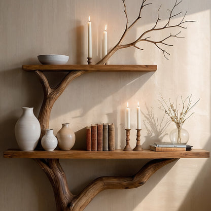 TrunkRise Tree Console Table – Sculpted Wood Entryway Art Piece - Bespoke Wood TTK