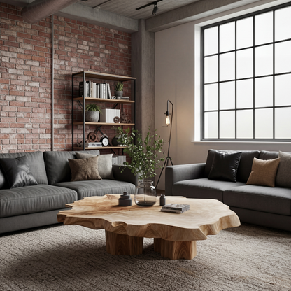 Handcrafted Live Edge Coffee Table – Unique Solid Wood Centerpiece - Bespoke Wood TTK
