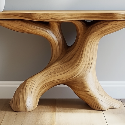 TrunkWave Console Table – Minimalist Live Edge Wood Entryway Table - Bespoke Wood TTK