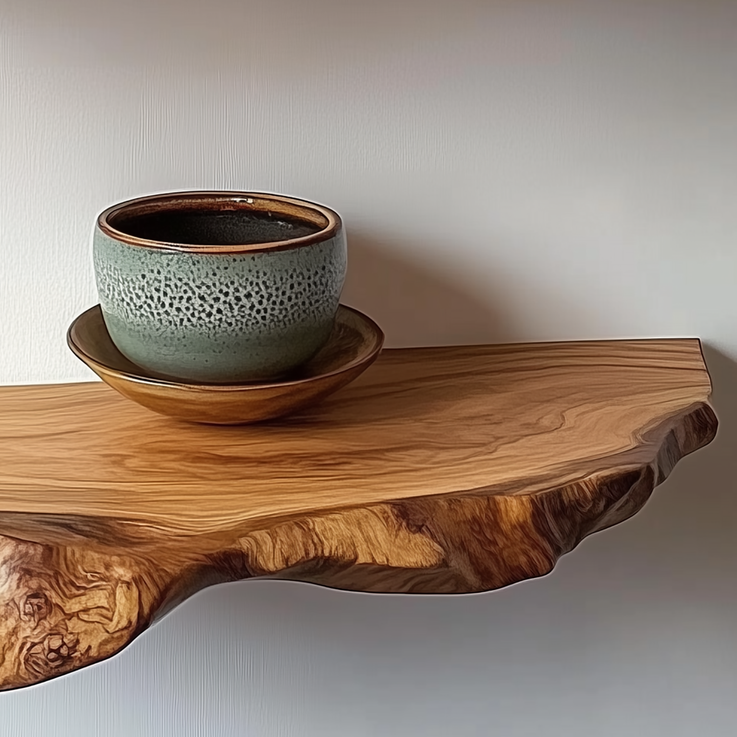 Solara Floating Shelf – Live Edge Bathroom & Living Room Wall Shelf - Bespoke Wood TTK