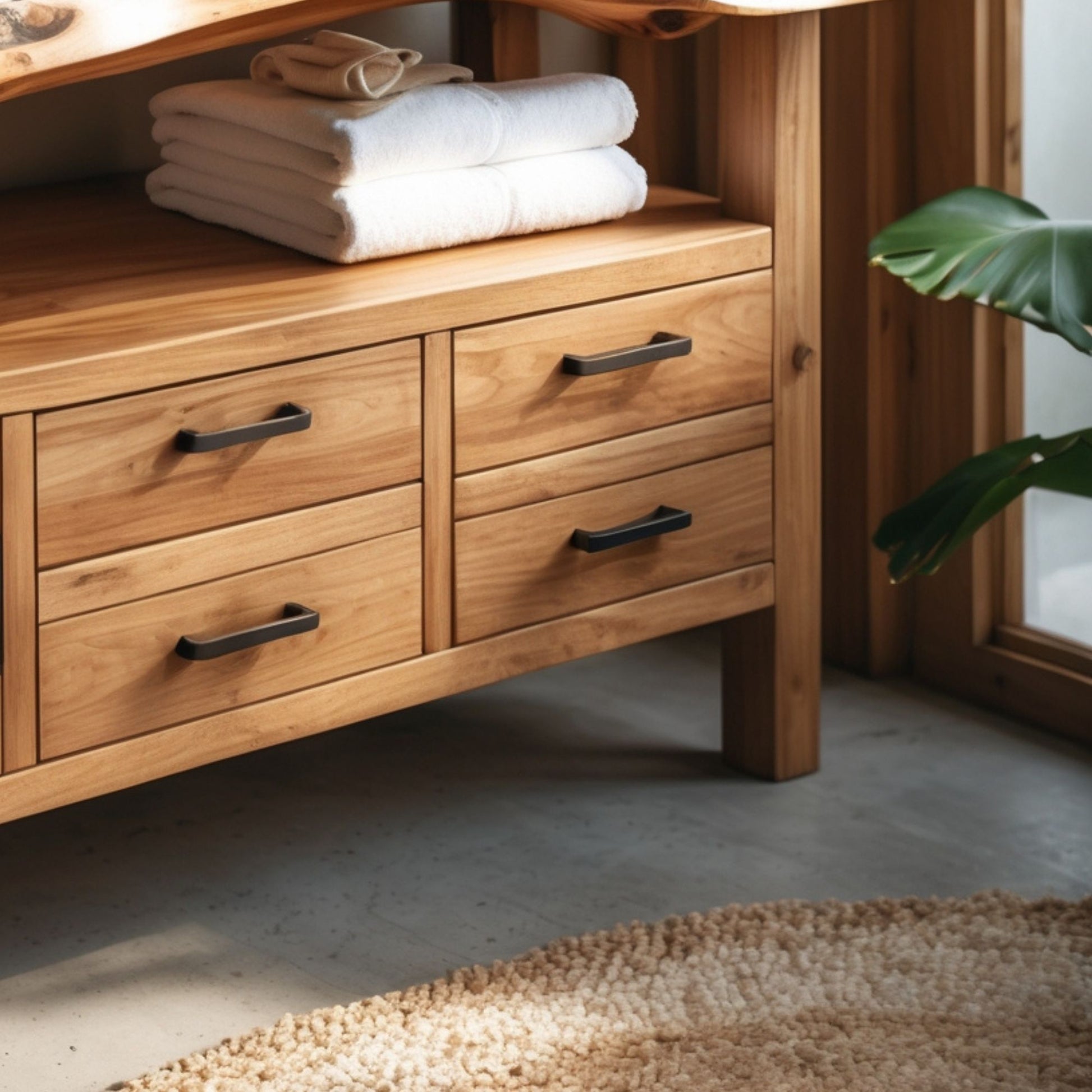 Luxury Live Edge Solid Wood Bathroom Vanity – Handmade Custom Sink Cabinet - Bespoke Wood TTK