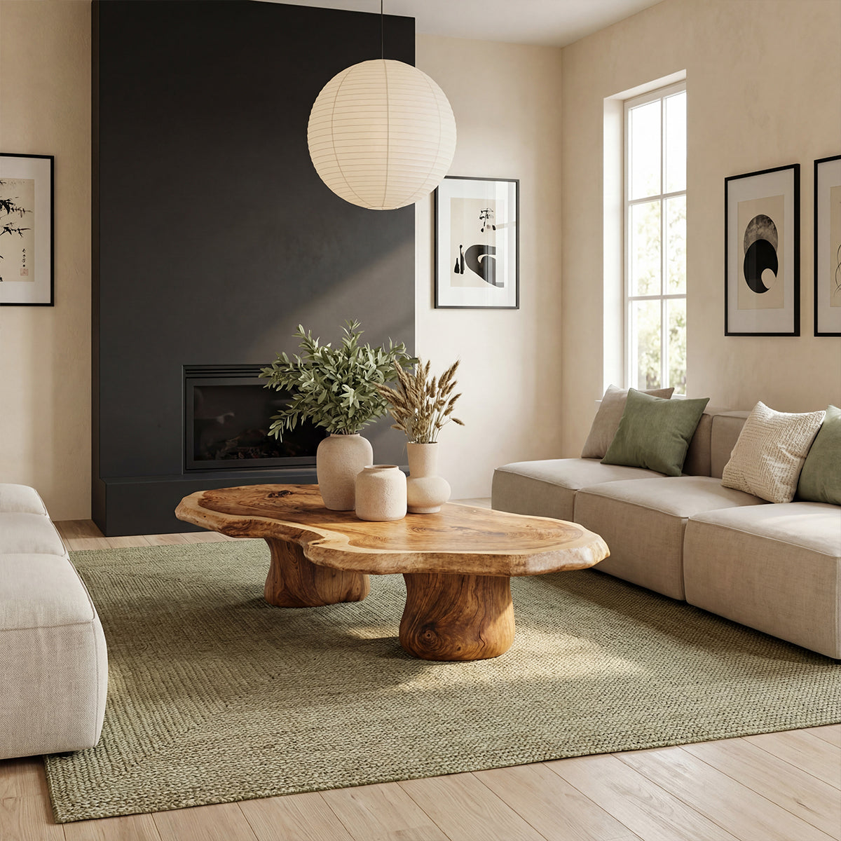 Modern Solid Wood Coffee Table – Handcrafted Natural Grain - Bespoke Wood TTK