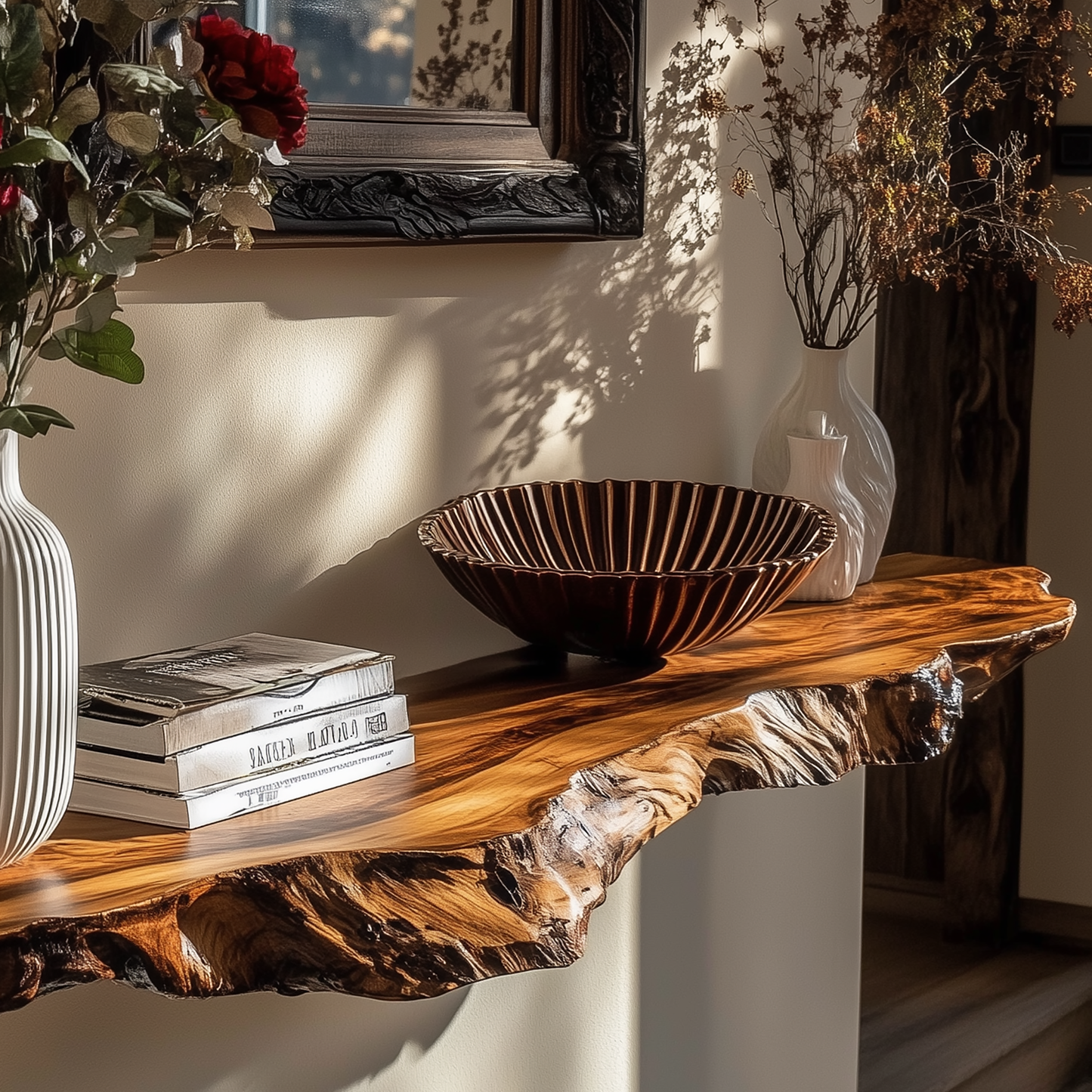 Nesthollow Floating Shelf – Rustic Live Edge Wall Shelf for Nursery & Entryway - Bespoke Wood TTK