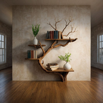 VitaBranch Tree Bookshelf | Handmade Driftwood Solid Wood Bookcase - Bespoke Wood TTK