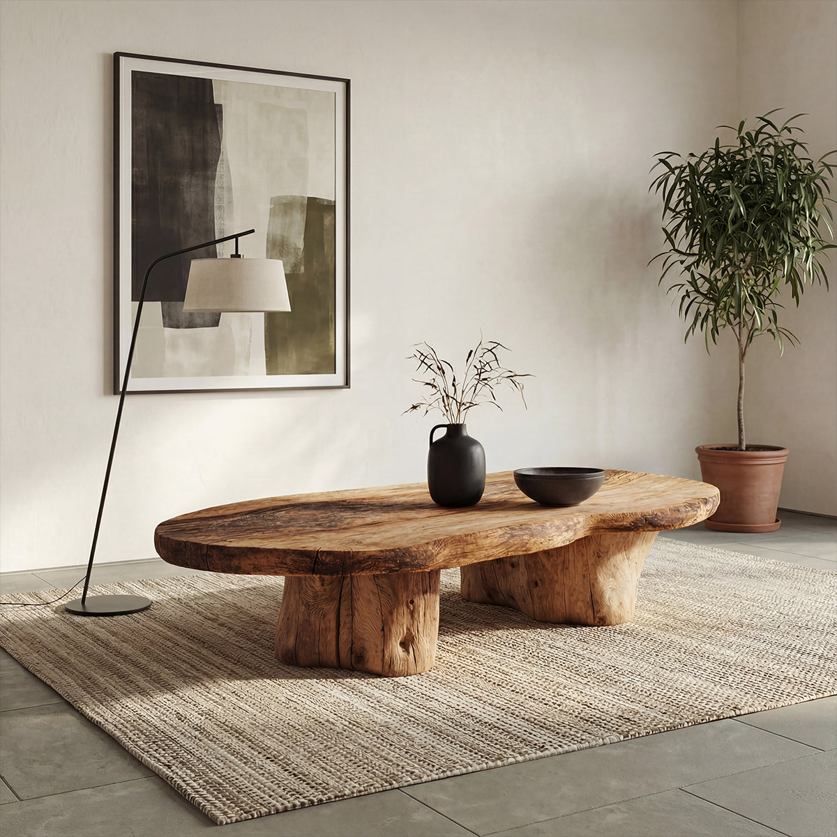 Solid Wood Coffee Table – Handmade Organic Low Table - Bespoke Wood TTK