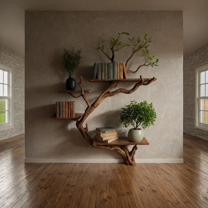 VitaBranch Tree Bookshelf | Handmade Driftwood Solid Wood Bookcase - Bespoke Wood TTK