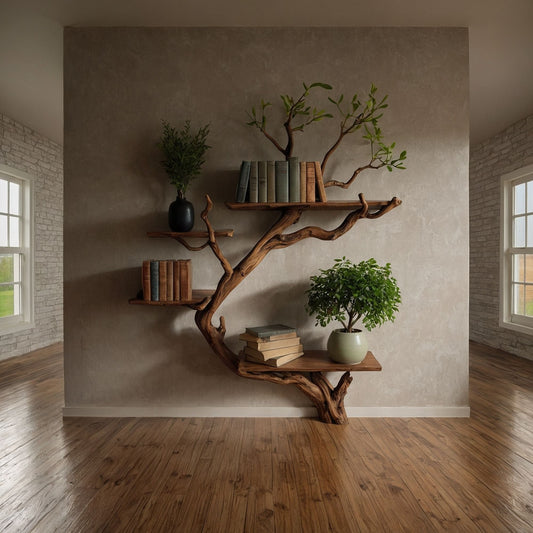 VitaBranch Tree Bookshelf | Handmade Driftwood Solid Wood Bookcase - Bespoke Wood TTK