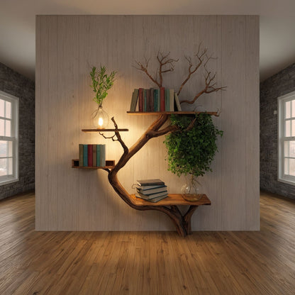 VitaBranch Tree Bookshelf | Handmade Driftwood Solid Wood Bookcase - Bespoke Wood TTK