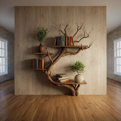 VitaBranch Tree Bookshelf | Handmade Driftwood Solid Wood Bookcase - Bespoke Wood TTK