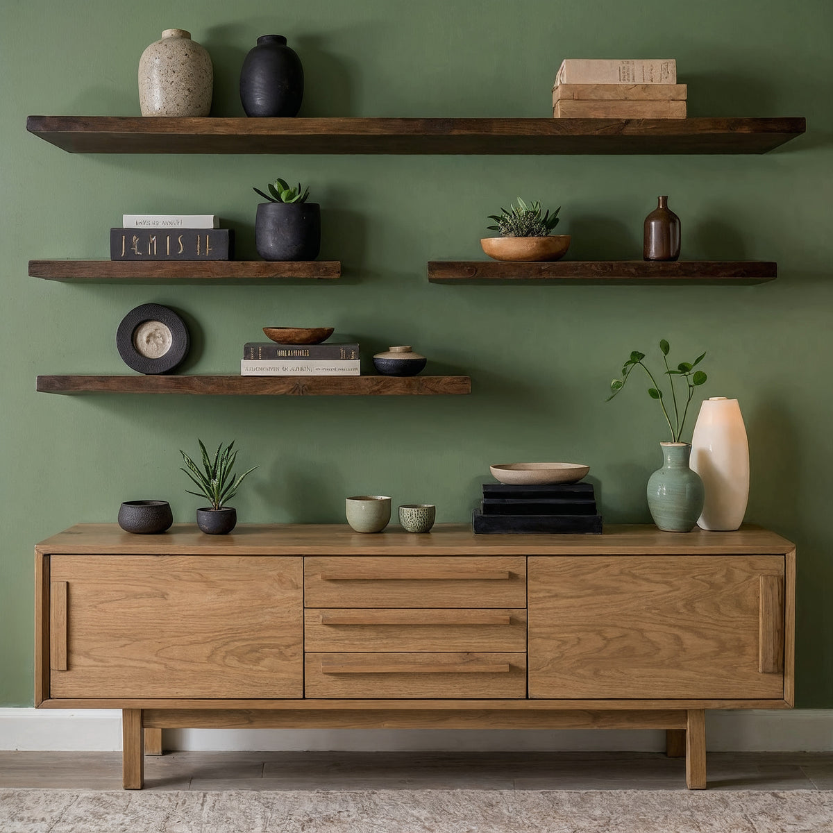Aurawood Wall Shelf – Live Edge Solid Wood Floating Display for Artistic Homes - Bespoke Wood TTK