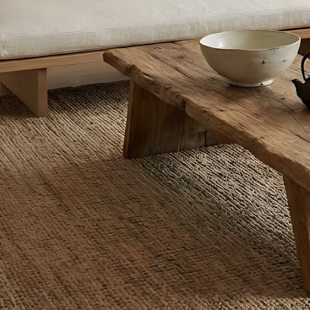 Live Edge Solid Wood Coffee Table – Rustic Low Dining & Living Room Table, Handmade Reclaimed Wood Slab - Bespoke Wood TTK