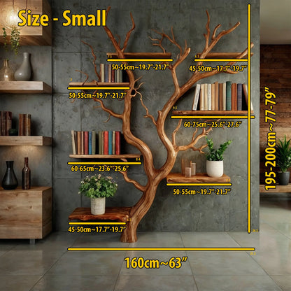 RootCraft Tree Bookshelf | Handmade Driftwood Wall Mounted Bookcase - Bespoke Wood TTK