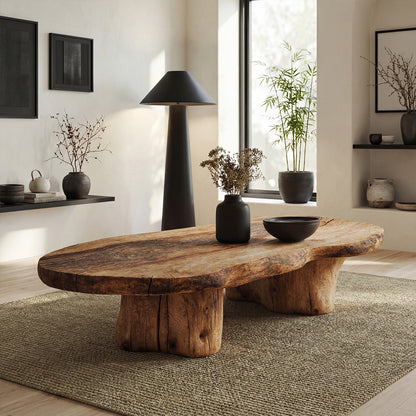Solid Wood Coffee Table – Handmade Organic Low Table - Bespoke Wood TTK