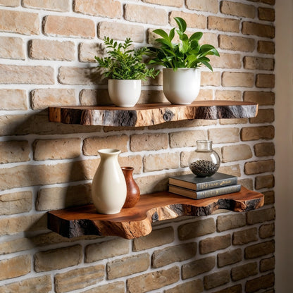 TimberHold – Live Edge Floating Shelf | Solid Wood Wall Shelves - Bespoke Wood TTK